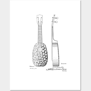 Ukelele Vintage Patent Hand Drawing Posters and Art